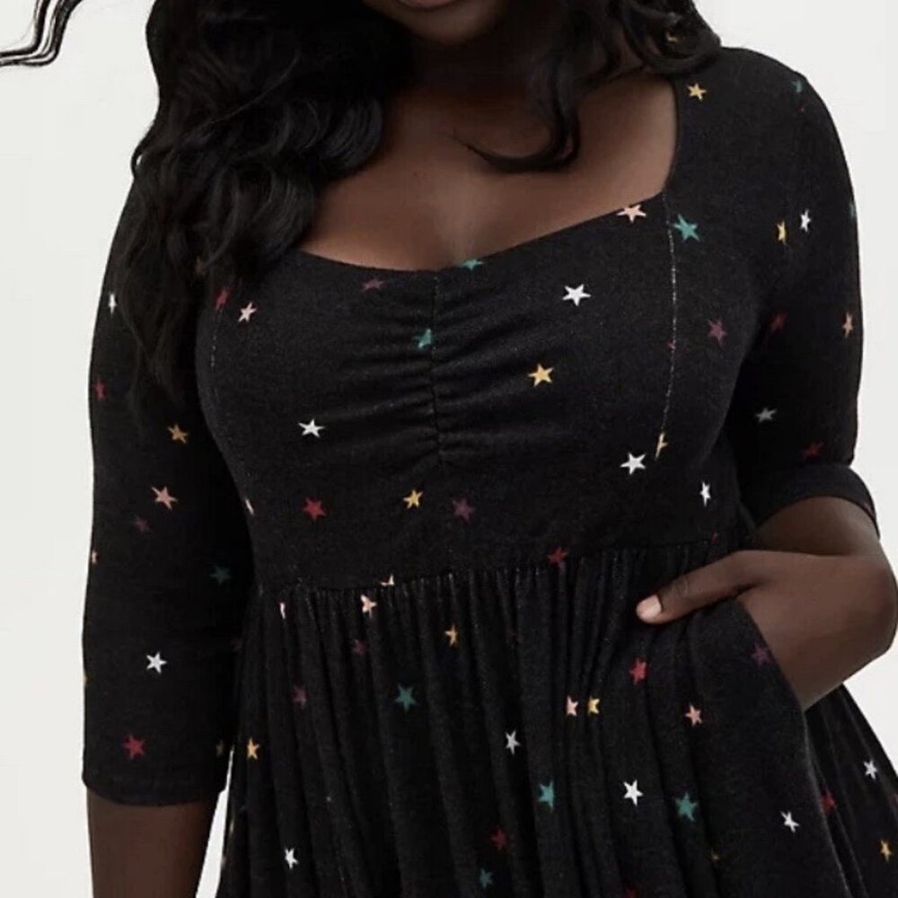 Torrid - Super Soft Plush Star Skater Dress - Picture 2 of 7